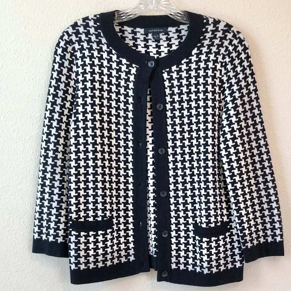 LAND’S END Houndstooth Jacket - Picture 1 of 7